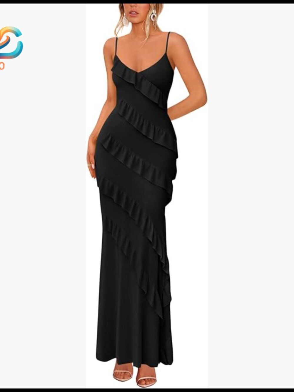 Spaghetti Strap Bodycon Maxi Dress Formal Cocktail Wedding Guest